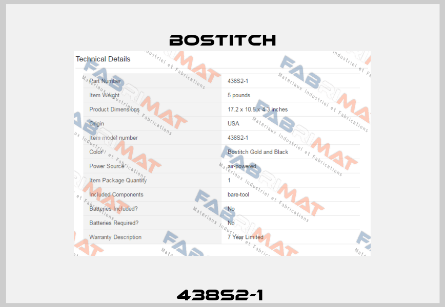 438S2-1  Bostitch
