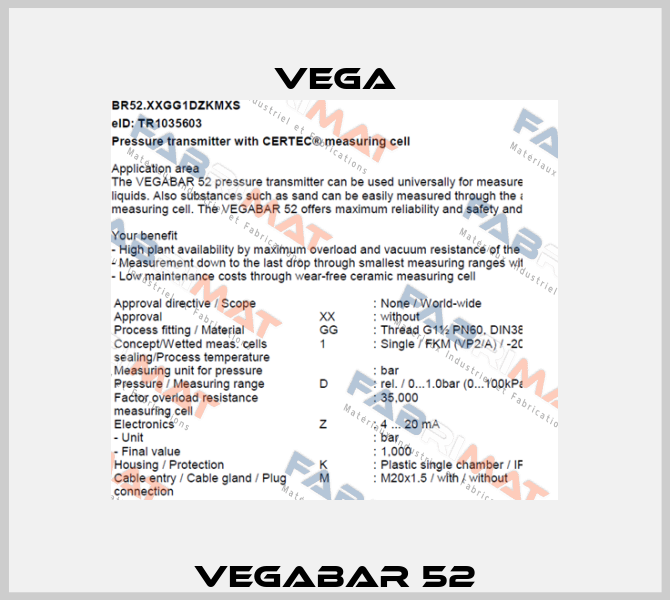 VEGABAR 52 Vega