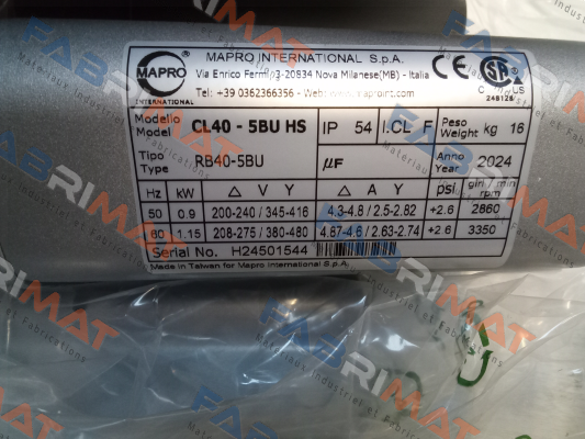 CL 40 HS kW 0,9 MAPRO International