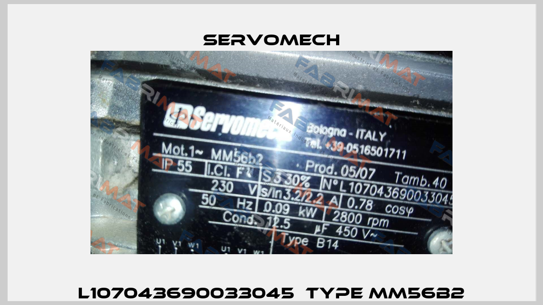 L107043690033045  Type MM56b2 Servomech