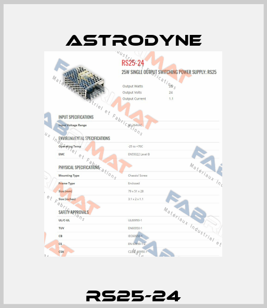  RS25-24  Astrodyne