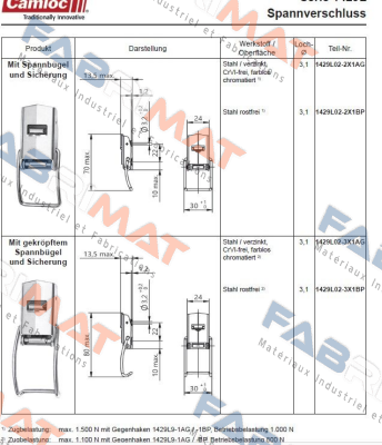 1429L02-3X1AG Camloc