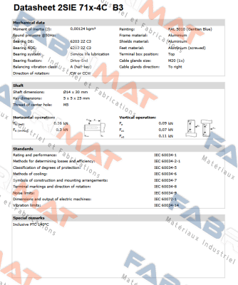2SIE 071X-4C 0,55kW B3 230/400V-50Hz IE2 Cantoni