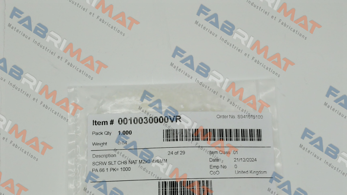 0010030000VR Essentra Components