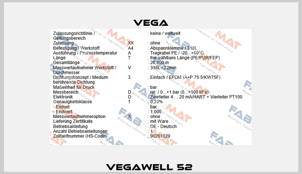 Vegawell 52  Vega