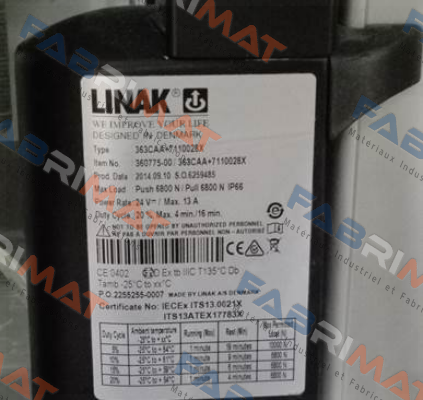 363CAA+7110028X - OEM for  PREMIER TECH CHRONOS B.V.  Linak