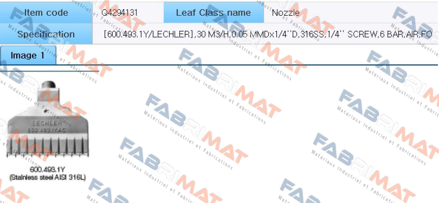 600.493.1Y uncomplete code/complete code 6004931YAC Lechler