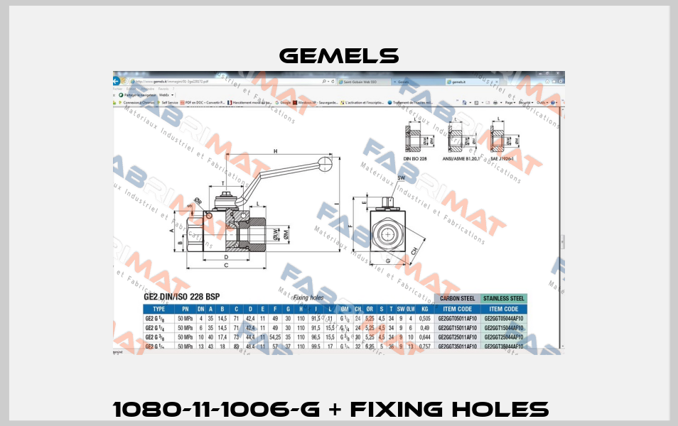 1080-11-1006-G + Fixing holes   Gemels