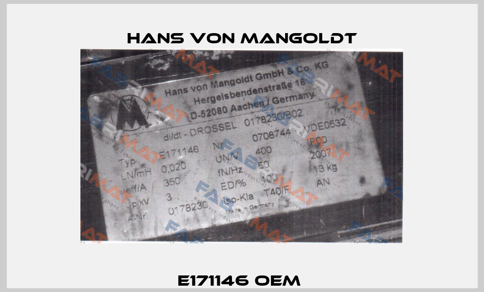 E171146 OEM  Hans von Mangoldt