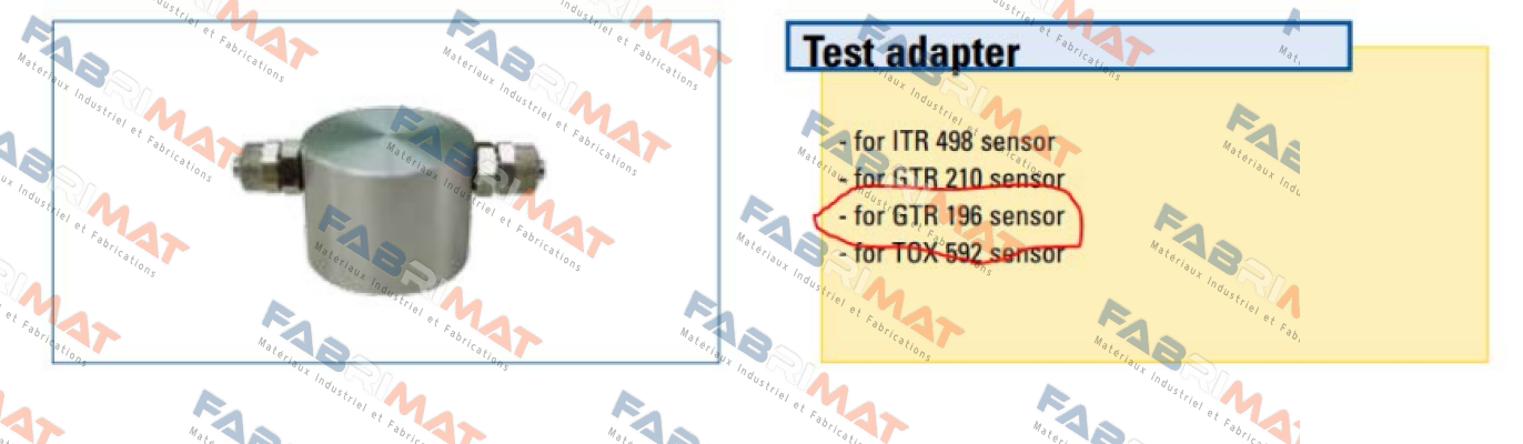 Flow adapter for GTR 196  Ados