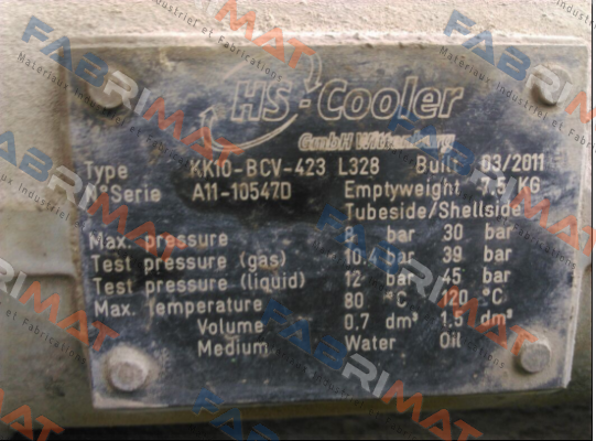 KK10-BCV-423 L328 HS Cooler