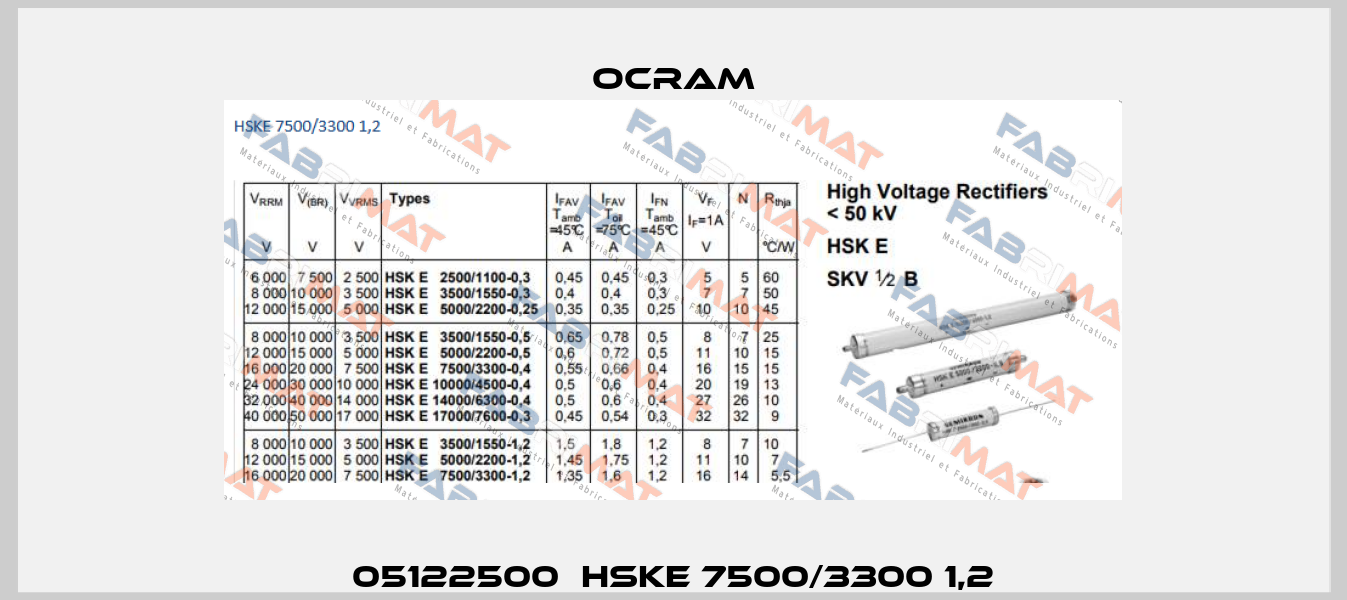 05122500  HSKE 7500/3300 1,2 Ocram