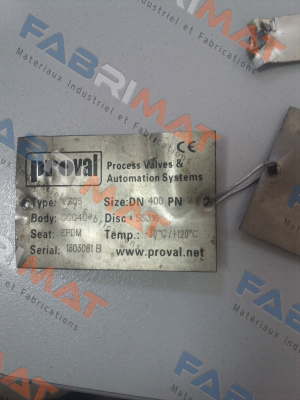 Type: V705  Serial:1303081 B DN400  Proval