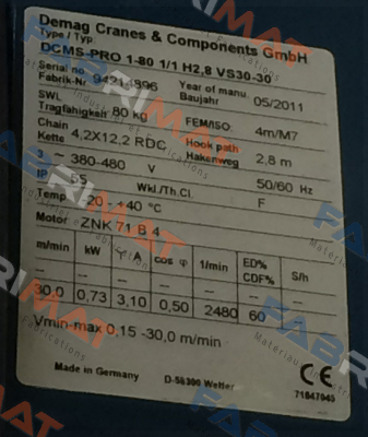 DCS-Pro 5-500 1/1 H5 VS8-15  Demag