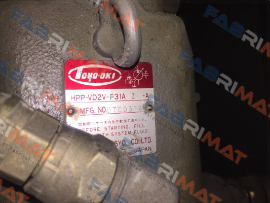 HPP-VS2V-F31A 3-A  JTEKT FLUID POWER SYSTEMS CORPORATION (ex. Toyooki)