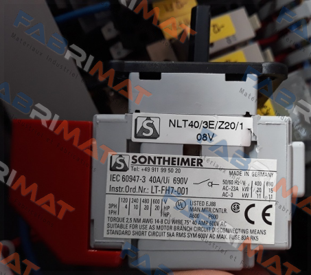 NLT40/3E/Z20 /1 (3 polig) Sontheimer