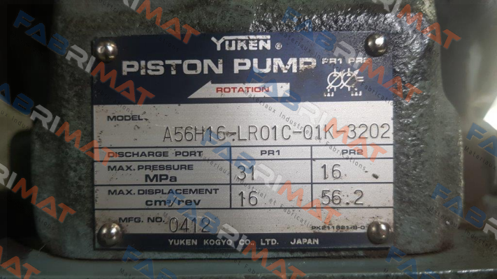 A56H16-LR01C-01K-3202 old code - new code A56H16-LR01C-01K-3203 Yuken