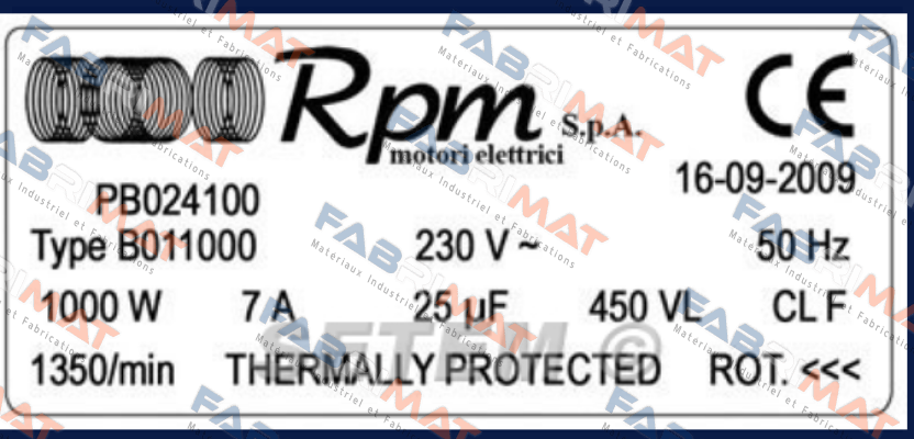 B011000 RPM - Motori elettrici
