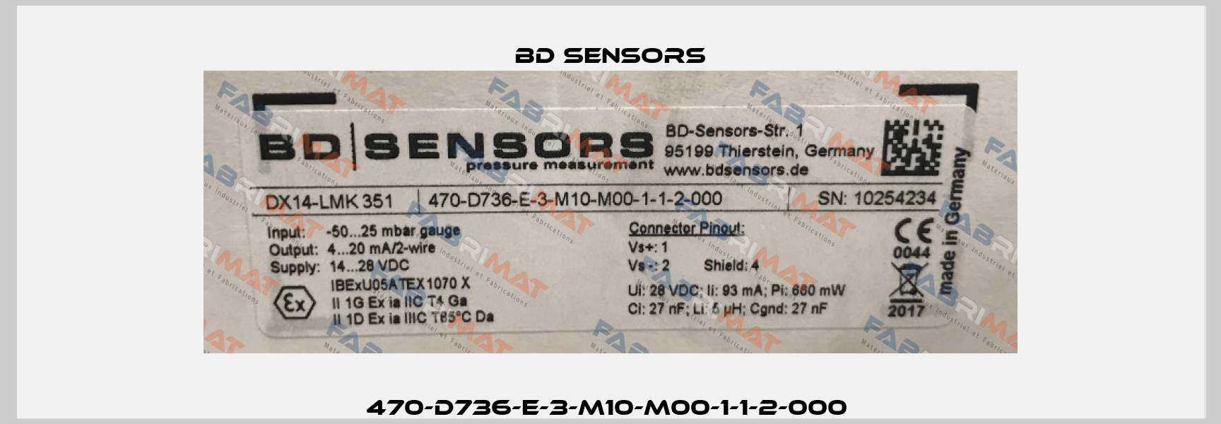 470-D736-E-3-M10-M00-1-1-2-000  Bd Sensors
