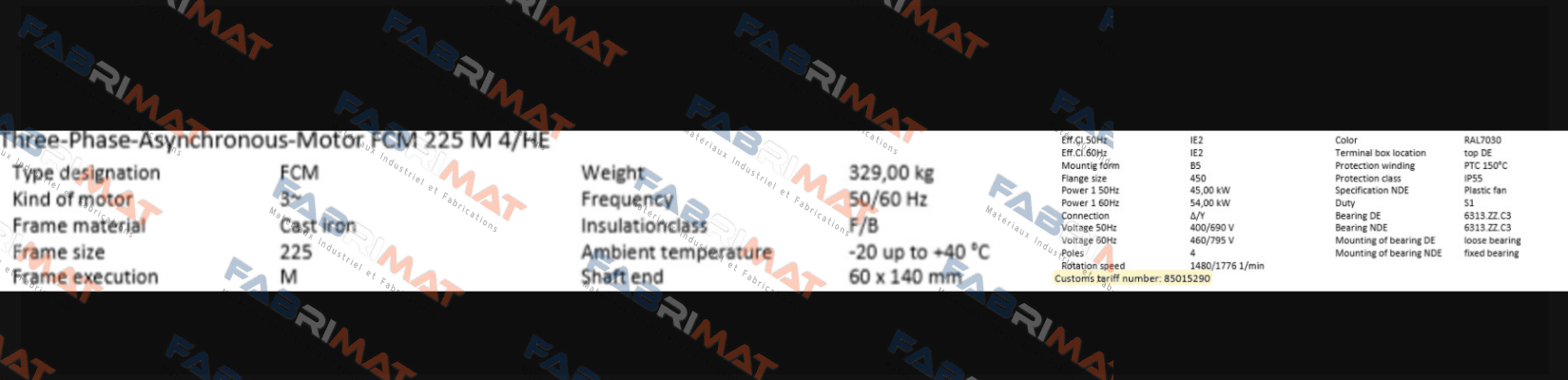 FCM 225 M 4/HE (IE2AC22M4001) AC Motoren
