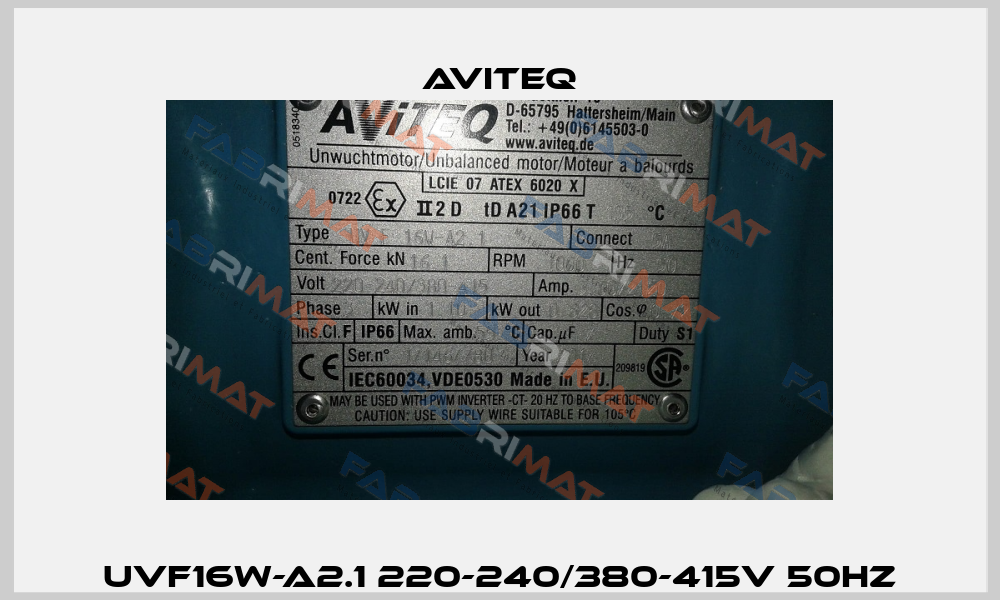 UVF16W-A2.1 220-240/380-415V 50HZ Aviteq