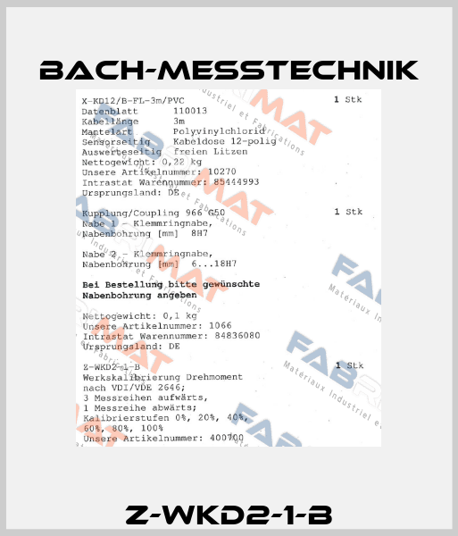 Z-WKD2-1-B Bach-messtechnik