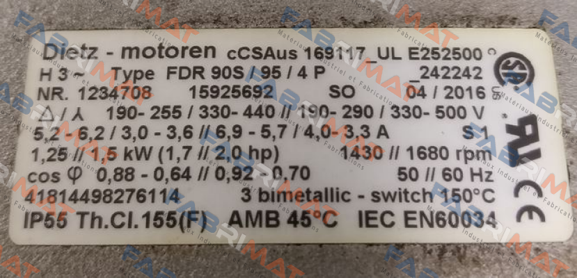 FDR90S/95/4P (OEM) Dietz-Motoren