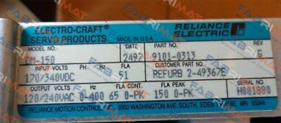 DM-150 (9101-0313) oem ElectroCraft