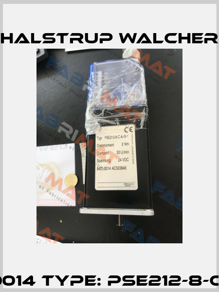 9421.0014 Type: PSE212-8-C-A-W-1 Halstrup Walcher
