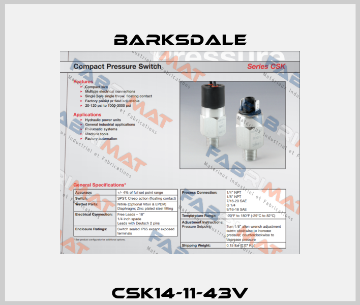 CSK14-11-43V Barksdale