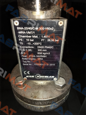 BNA-20/40/C-M300-V60x2-MRA-ZVSS 200 Ksr Kuebler