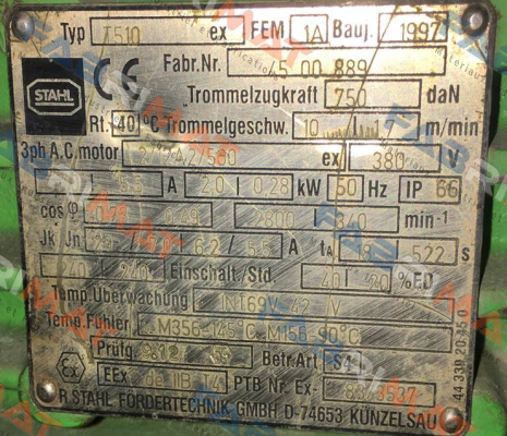 Type    T510 Stahl CraneSystems