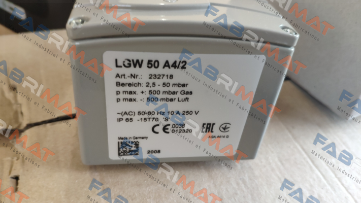 LGW 3 A4/2 AG-G3-MS9-V0-VS3 ST-SER 1P + CABLE SOCKET 3-PIN + PE GREY Dungs