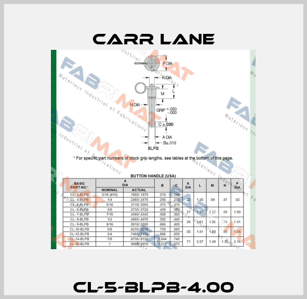 CL-5-BLPB-4.00 Carr Lane
