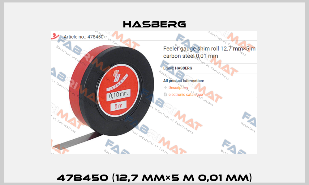 478450 (12,7 mm×5 m 0,01 mm) Hasberg