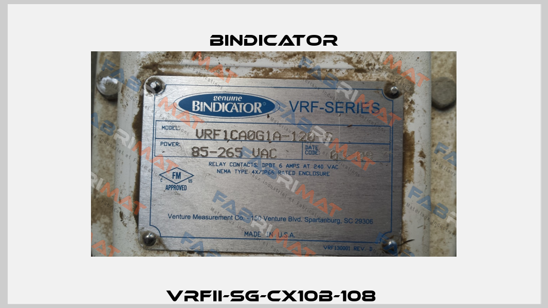 VRFII-SG-CX10B-108  Bindicator