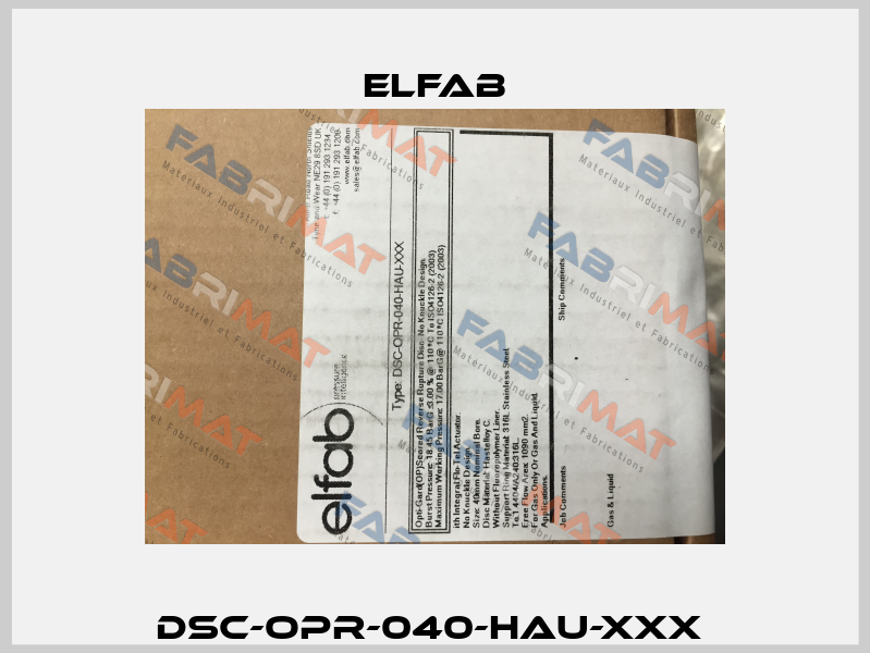 DSC-OPR-040-HAU-XXX  Elfab