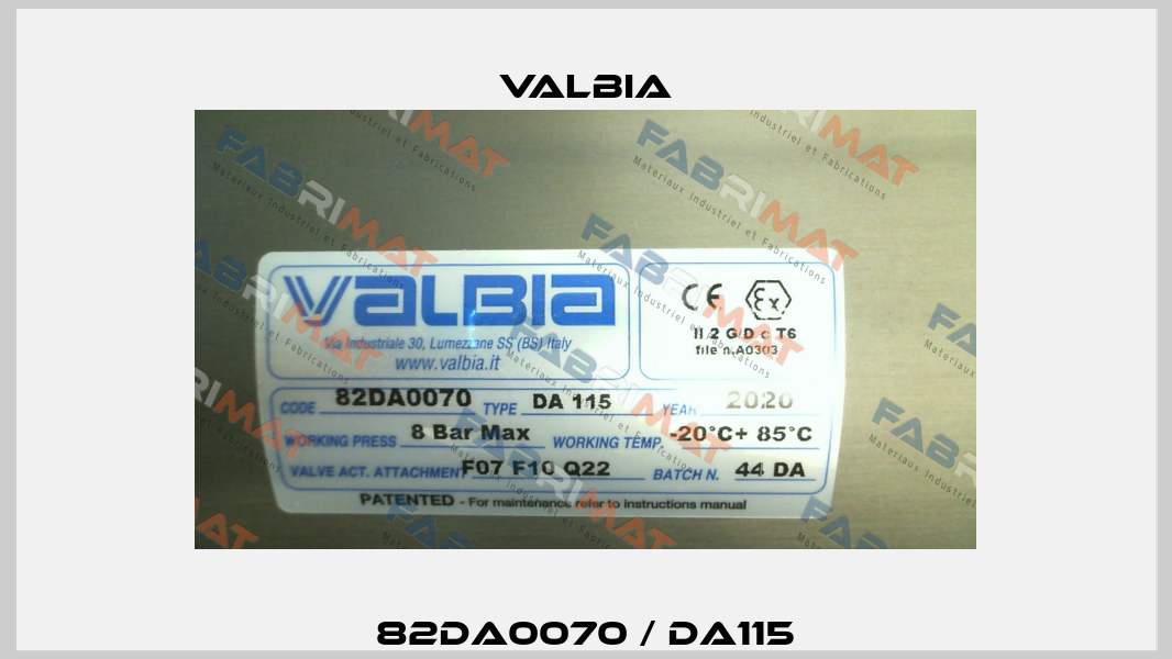 82DA0070 / DA115 Valbia