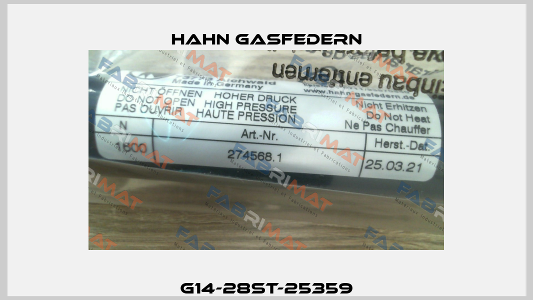 G14-28ST-25359 Hahn Gasfedern
