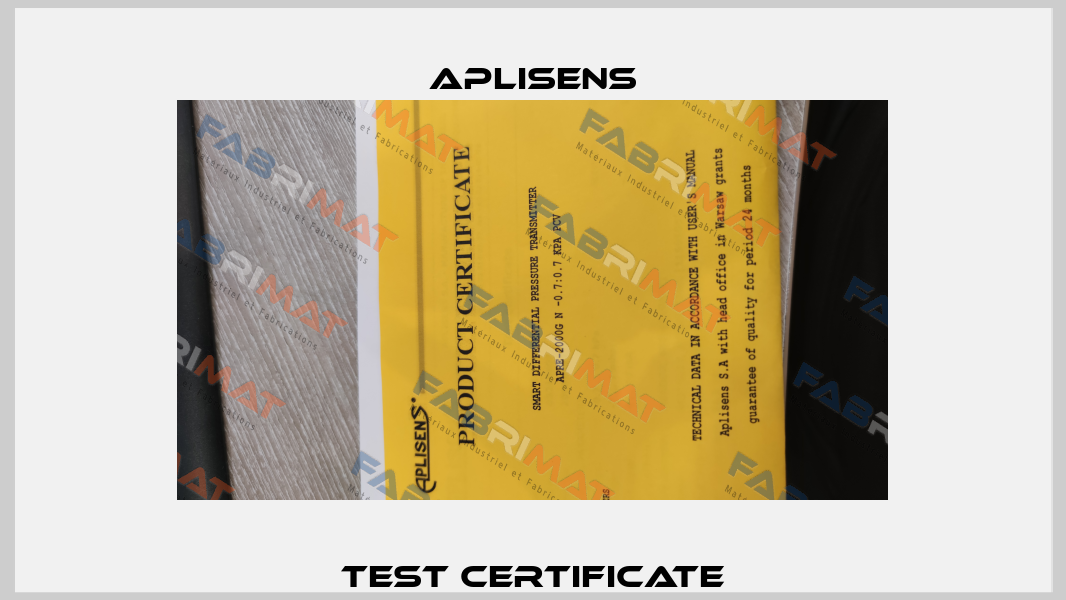 Test Certificate Aplisens