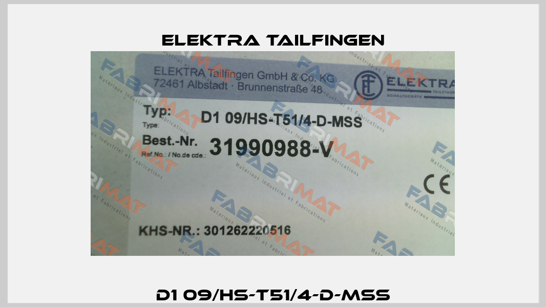 D1 09/HS-T51/4-D-MSS Elektra Tailfingen