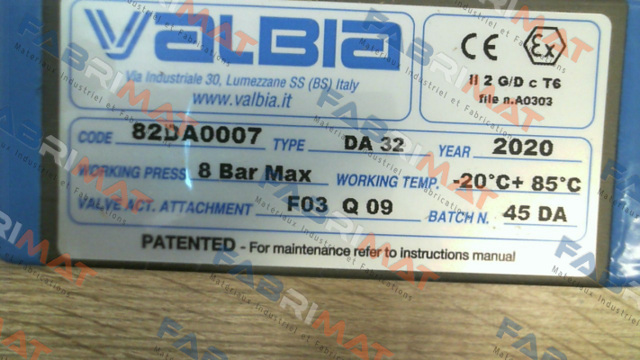 82DA0007, Type: DA 32 Valbia