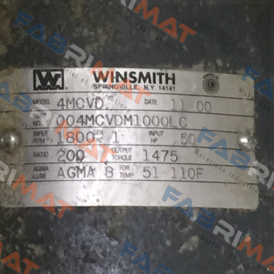 004MCVDDM1000LC  Winsmith