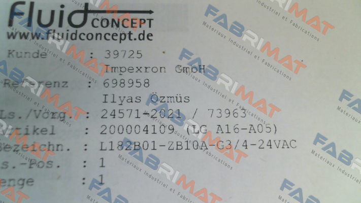 L182B01-ZB10A-G3/4-24VAC (L182B1EYB10E7A) Sirai
