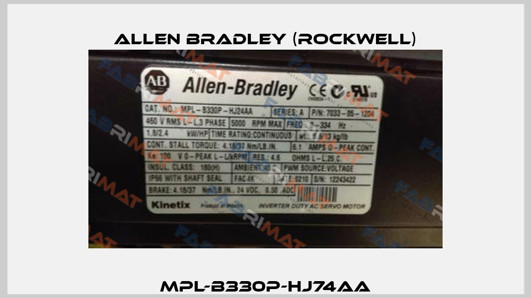 MPL-B330P-HJ74AA Allen Bradley (Rockwell)