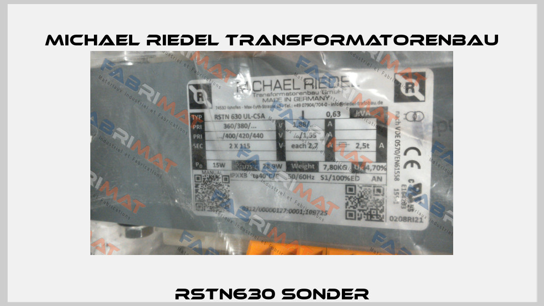RSTN630 Sonder Michael Riedel Transformatorenbau