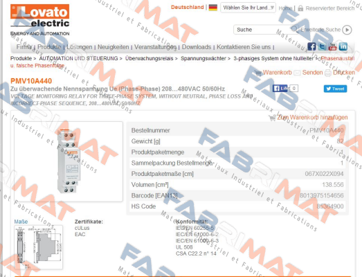 PMV10A440 Lovato