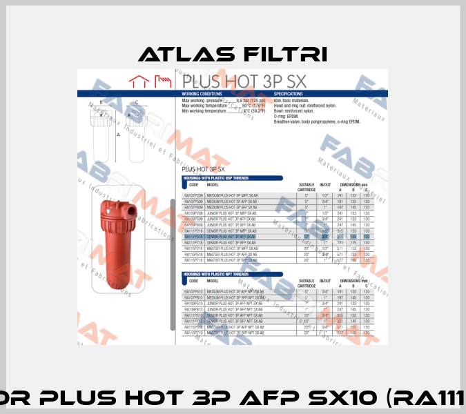 SENIOR PLUS HOT 3P AFP SX10 (RA111P518) Atlas Filtri