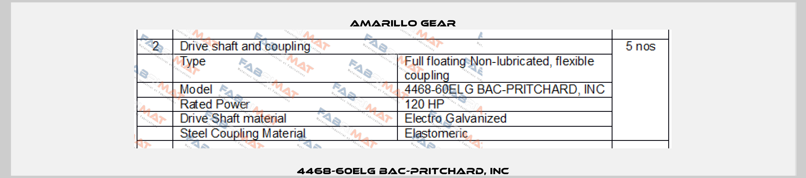 4468-60ELG BAC-PRITCHARD, INC Amarillo Gear