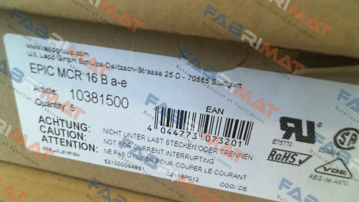 10381500 / EPIC MCR 16 B A-E Lapp Kabel